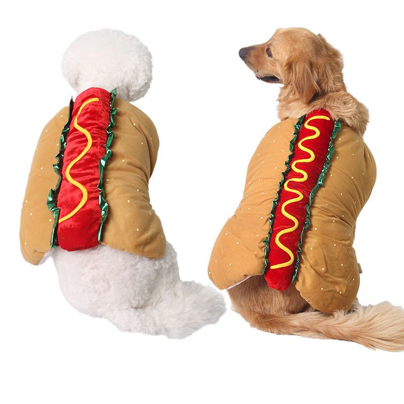 KFX-2653629 Cute Hot Dog Costume for Dogs and Cats - Fun Sandwich Outfit for Pets