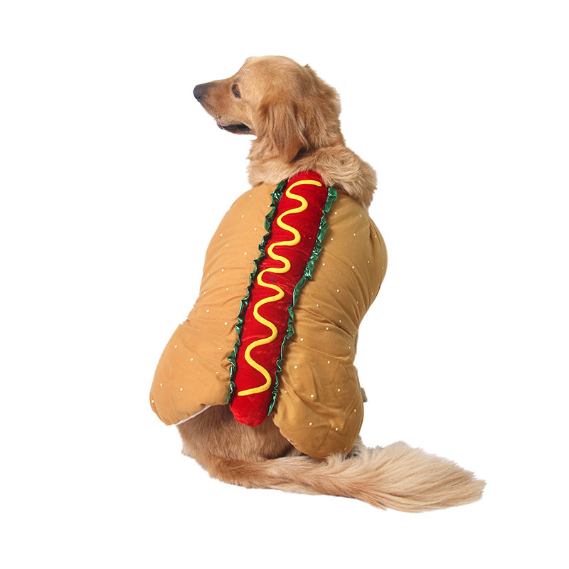KFX-2653629 Cute Hot Dog Costume for Dogs and Cats - Fun Sandwich Outfit for Pets
