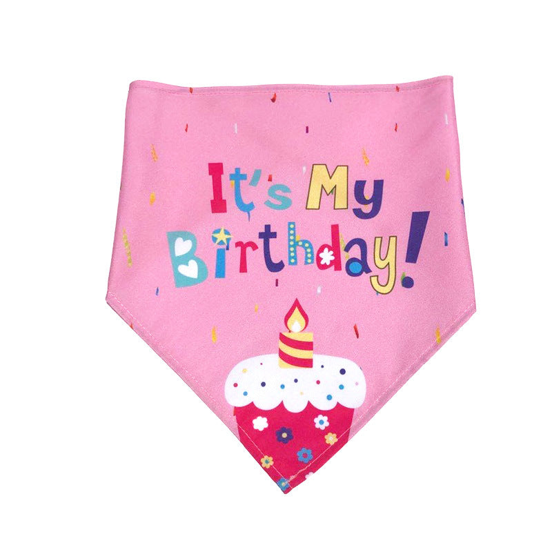 KFX-2653629 Pet Birthday Triangle Towel Set - Pink & Blue Towels with Triangle Hats and Crown for All Seasons