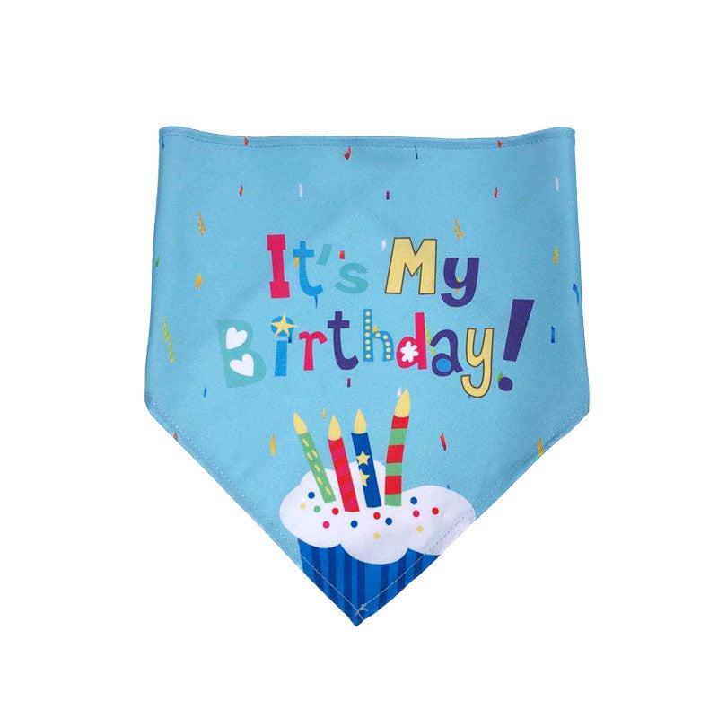KFX-2653629 Pet Birthday Triangle Towel Set - Pink & Blue Towels with Triangle Hats and Crown for All Seasons