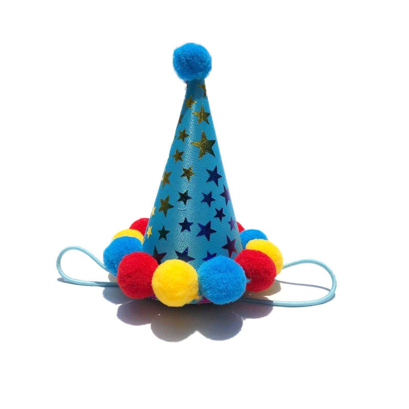 KFX-2653629 Pet Birthday Triangle Towel Set - Pink & Blue Towels with Triangle Hats and Crown for All Seasons