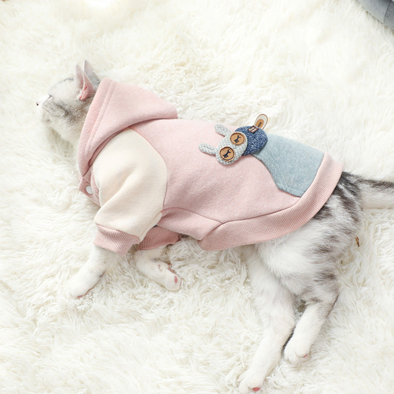 KFX-2653885 Cozy Cotton Autumn Coat for Small Dogs in Green, Coffee, and Pink