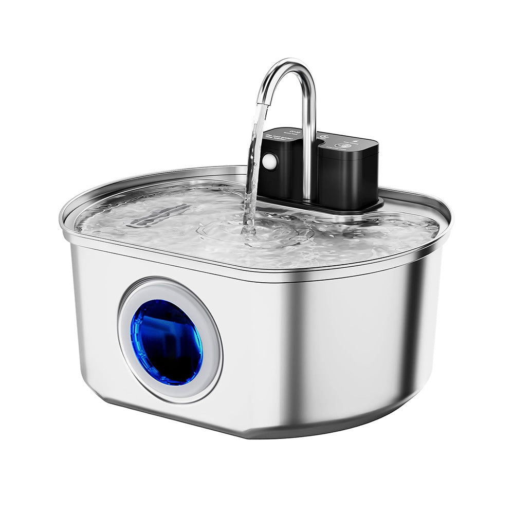 KFX-2655293 Automatic Stainless Steel Pet Water Fountain with 3.2L Capacity and Induction Sensor