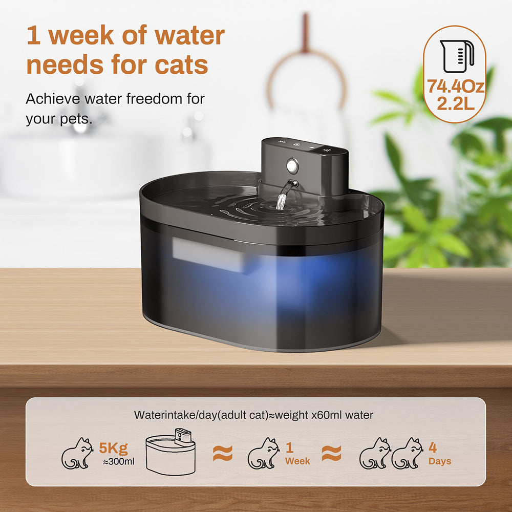 KFX-2655293 Automatic Stainless Steel Pet Water Fountain with 3.2L Capacity and Induction Sensor
