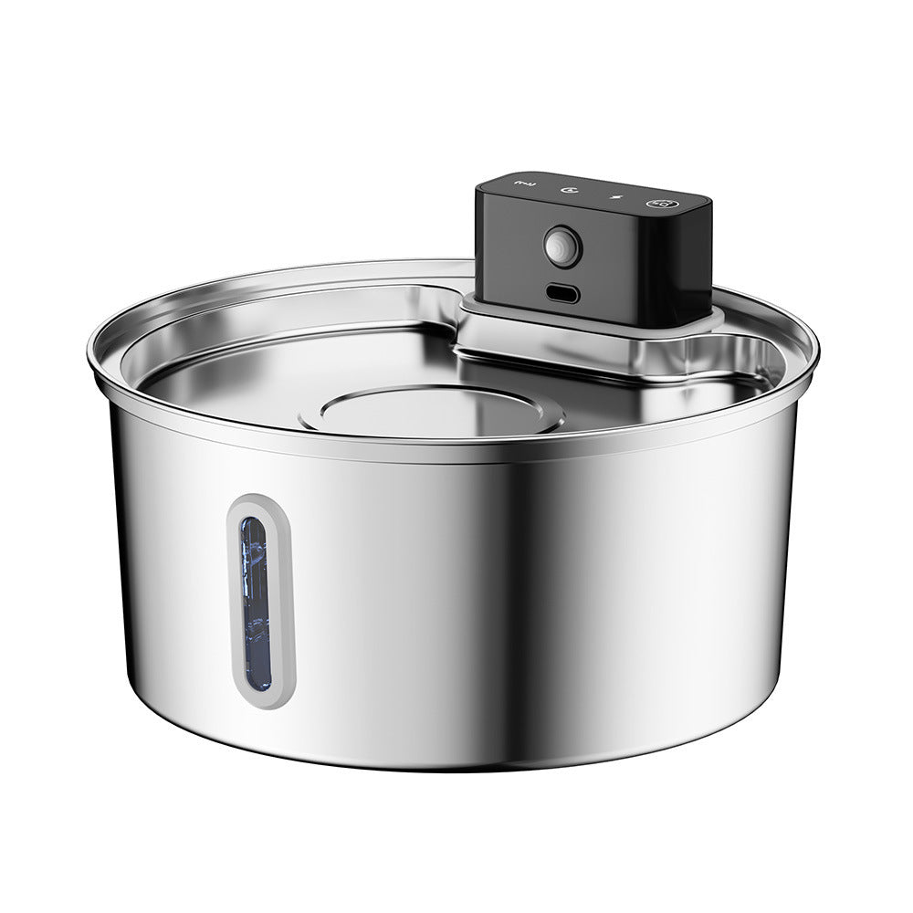 KFX-2655293 Automatic Stainless Steel Pet Water Fountain with 3.2L Capacity and Induction Sensor