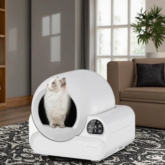 KFX-265683 Smart Automatic Self-Cleaning Cat Litter Box with Odor Control and Monitoring, 65L Capacity