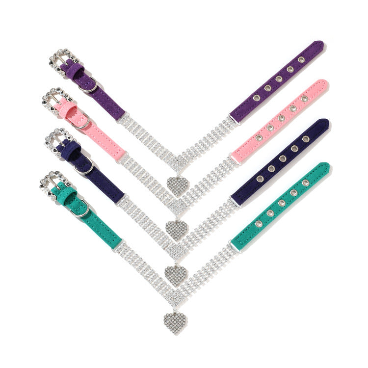 KFX-2659005 Fashion Simple Solid Color Collar and Leash for Dogs and Cats - Available in Green, Blue, Purple, Pink