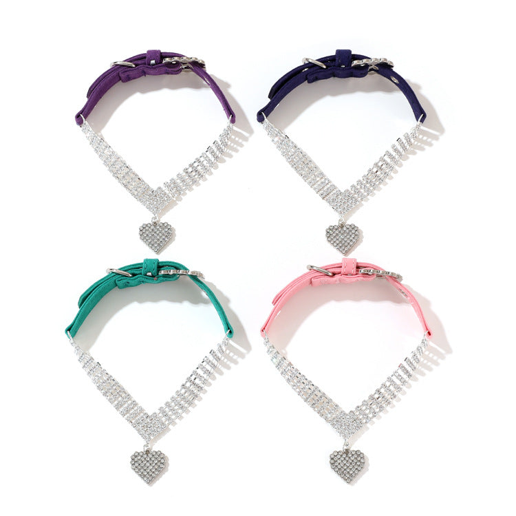 KFX-2659005 Fashion Simple Solid Color Collar and Leash for Dogs and Cats - Available in Green, Blue, Purple, Pink