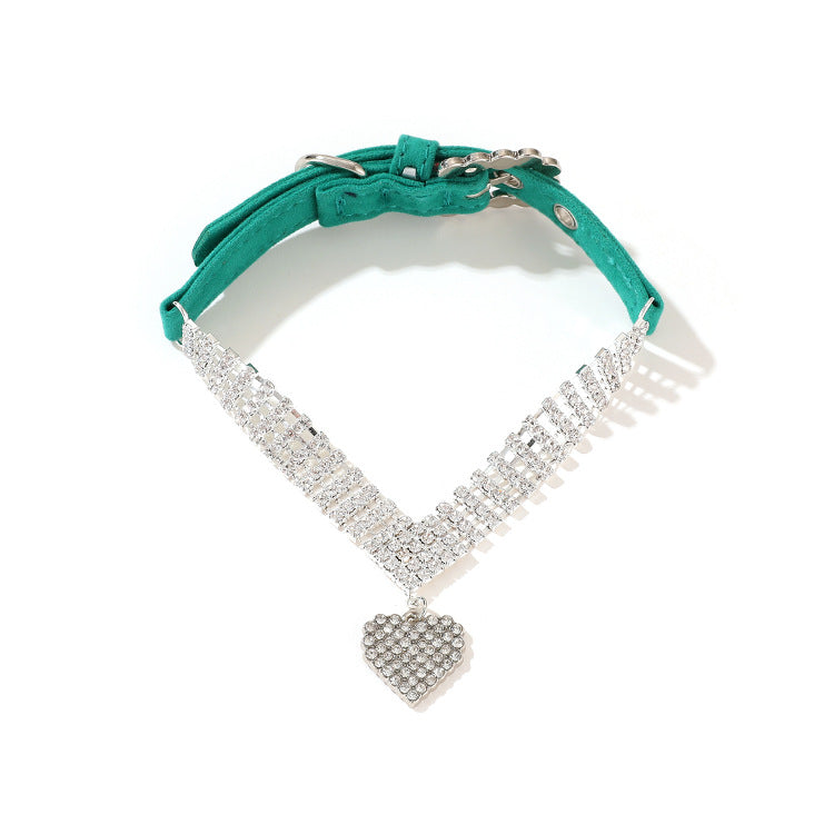 KFX-2659005 Fashion Simple Solid Color Collar and Leash for Dogs and Cats - Available in Green, Blue, Purple, Pink