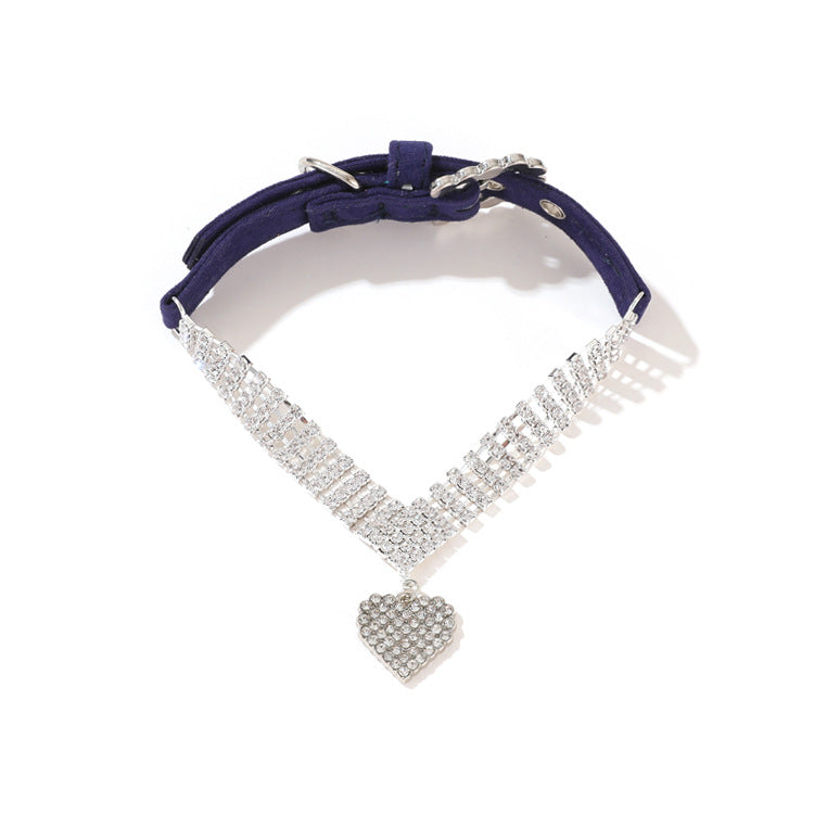 KFX-2659005 Fashion Simple Solid Color Collar and Leash for Dogs and Cats - Available in Green, Blue, Purple, Pink