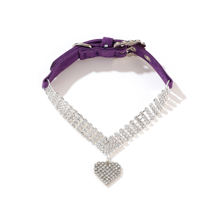 KFX-2659005 Fashion Simple Solid Color Collar and Leash for Dogs and Cats - Available in Green, Blue, Purple, Pink