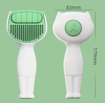 KFX-2660797 Pet Hair Removal Comb - One-Click Cleaning Tool, ABS & Stainless Steel, 179mm x 83mm x 51mm