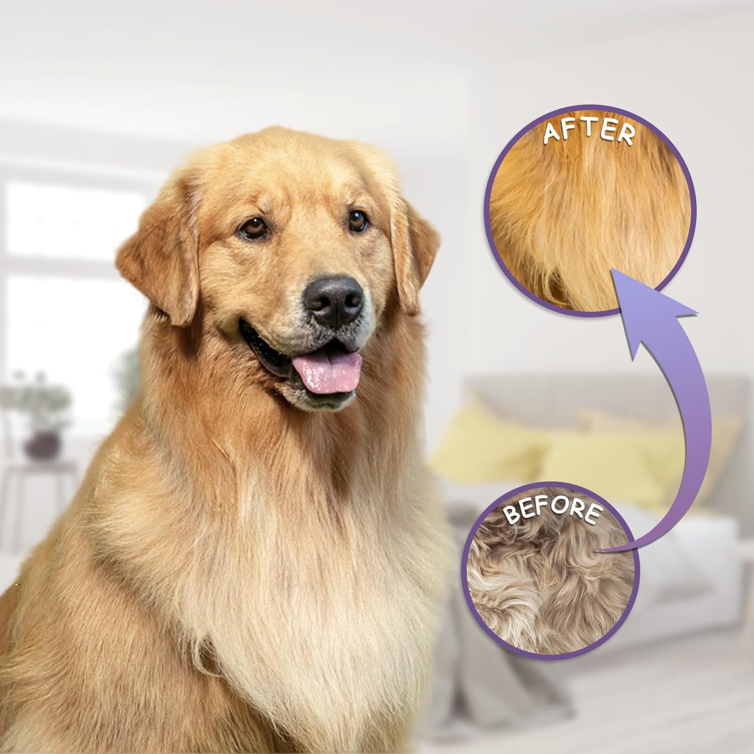 KFX-2662461 Detangling Grooming Comb for Cats and Dogs with Stainless Steel Teeth for Safe Knot Removal and Shiny Coat