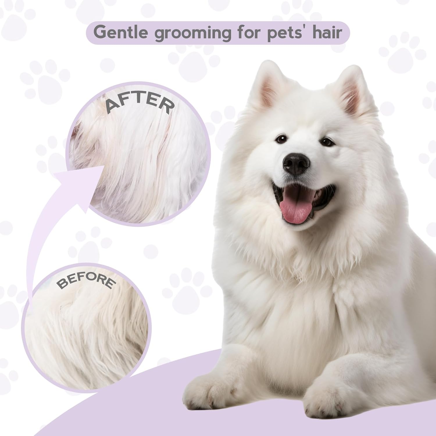 KFX-2662461 Detangling Grooming Comb for Cats and Dogs with Stainless Steel Teeth for Safe Knot Removal and Shiny Coat