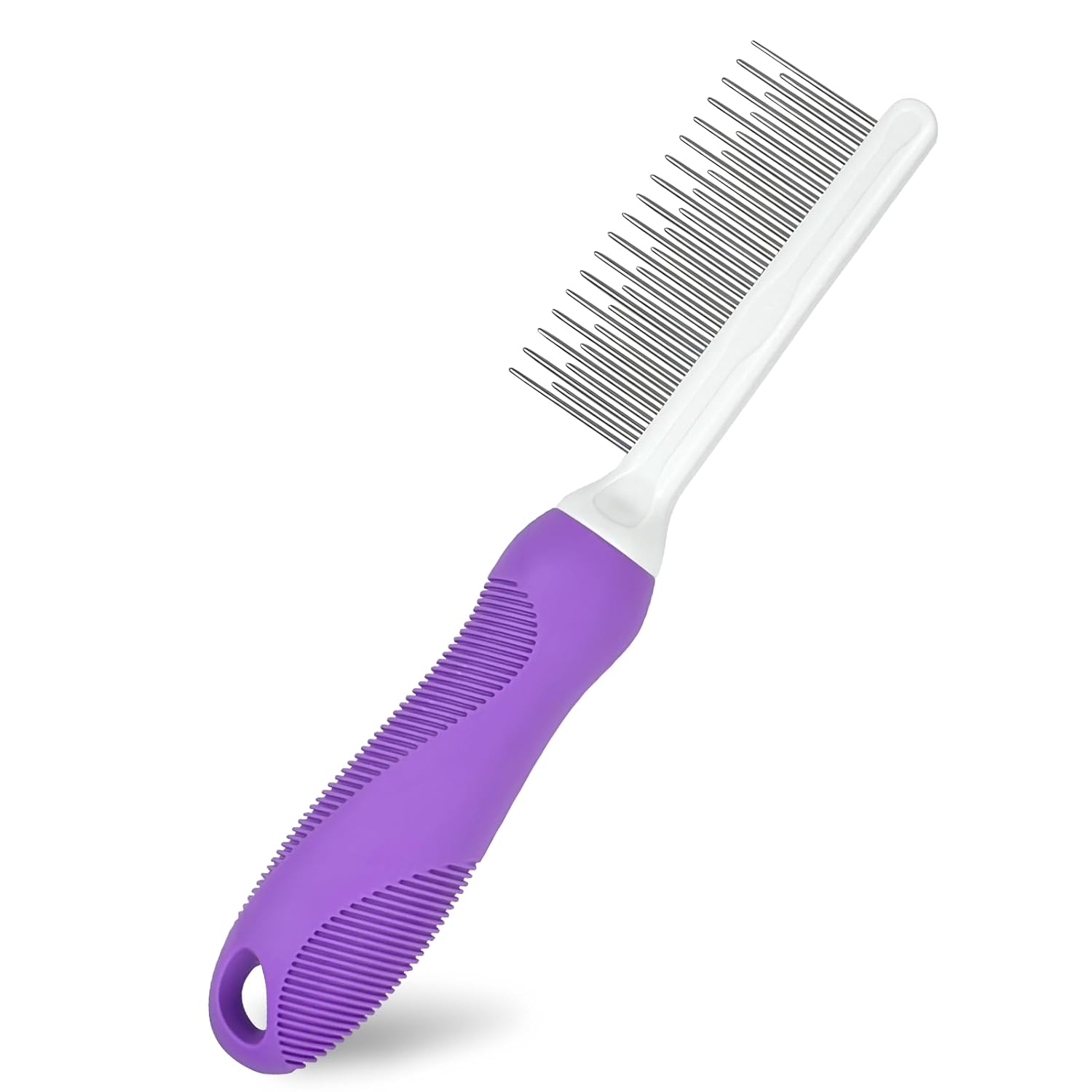 KFX-2662461 Detangling Grooming Comb for Cats and Dogs with Stainless Steel Teeth for Safe Knot Removal and Shiny Coat
