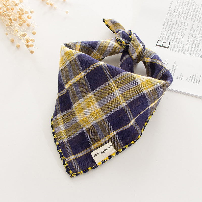 KFX-2663357 Double-Sided Cotton Dog Turban Scarf - 45cm Water Absorbent Pet Accessory