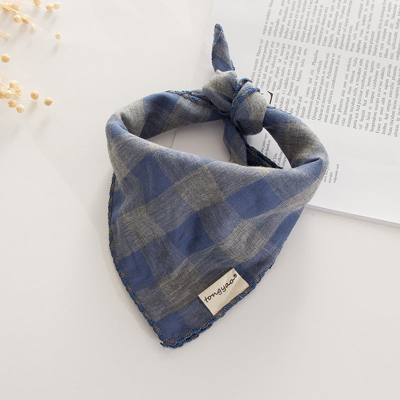 KFX-2663357 Double-Sided Cotton Dog Turban Scarf - 45cm Water Absorbent Pet Accessory