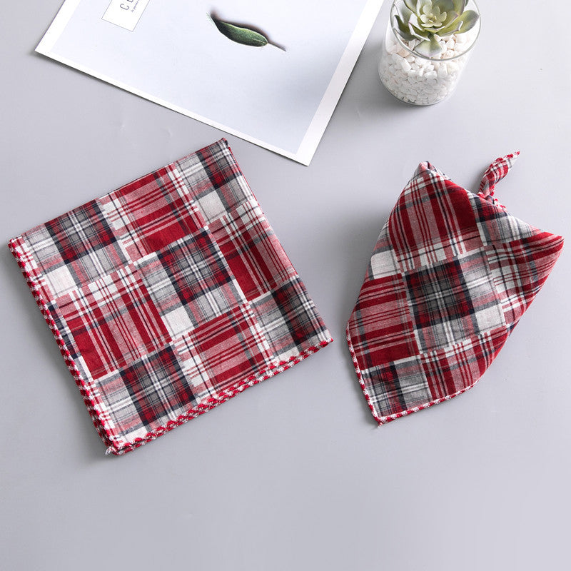 KFX-2663357 Double-Sided Cotton Dog Turban Scarf - 45cm Water Absorbent Pet Accessory