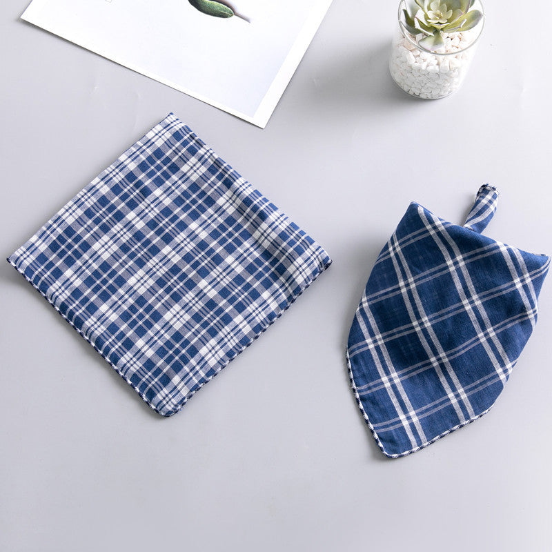 KFX-2663357 Double-Sided Cotton Dog Turban Scarf - 45cm Water Absorbent Pet Accessory