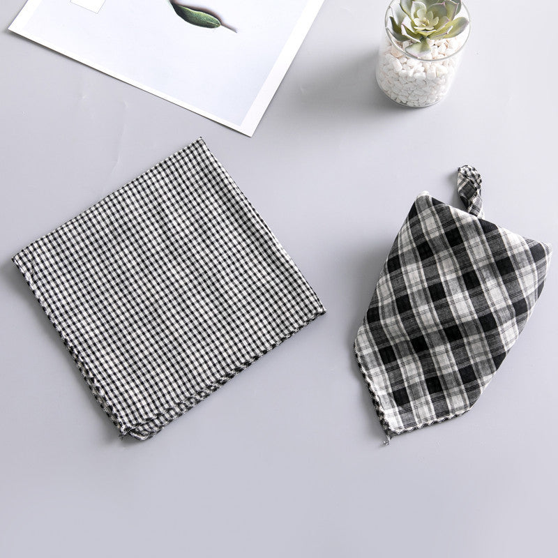 KFX-2663357 Double-Sided Cotton Dog Turban Scarf - 45cm Water Absorbent Pet Accessory