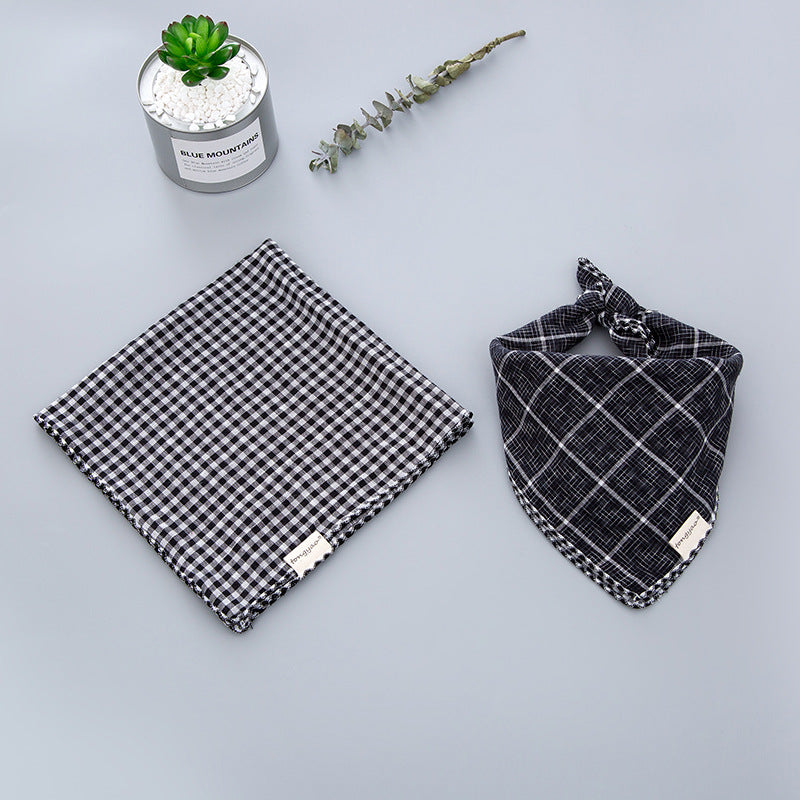KFX-2663357 Double-Sided Cotton Dog Turban Scarf - 45cm Water Absorbent Pet Accessory