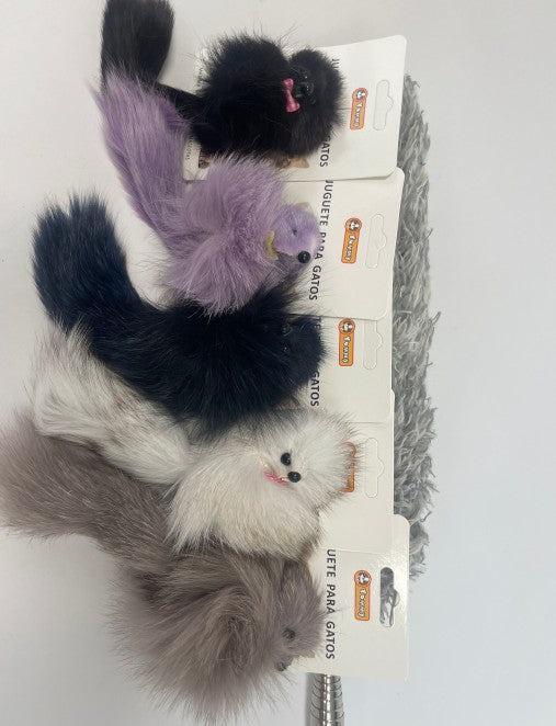 KFX-2664637 Real Hair Fox Cat Toy for Interactive Playtime and Enrichment