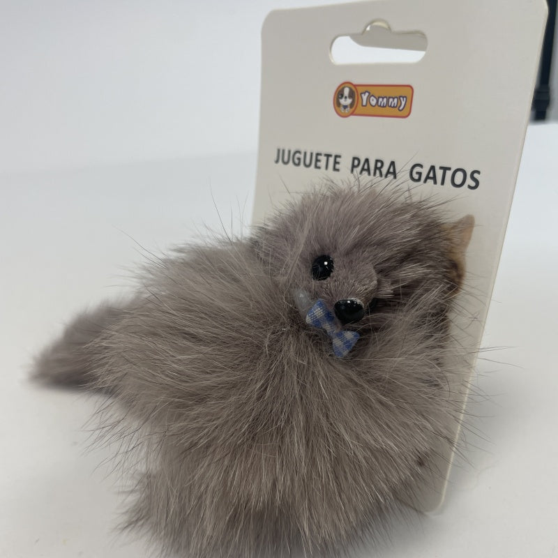 KFX-2664637 Real Hair Fox Cat Toy for Interactive Playtime and Enrichment