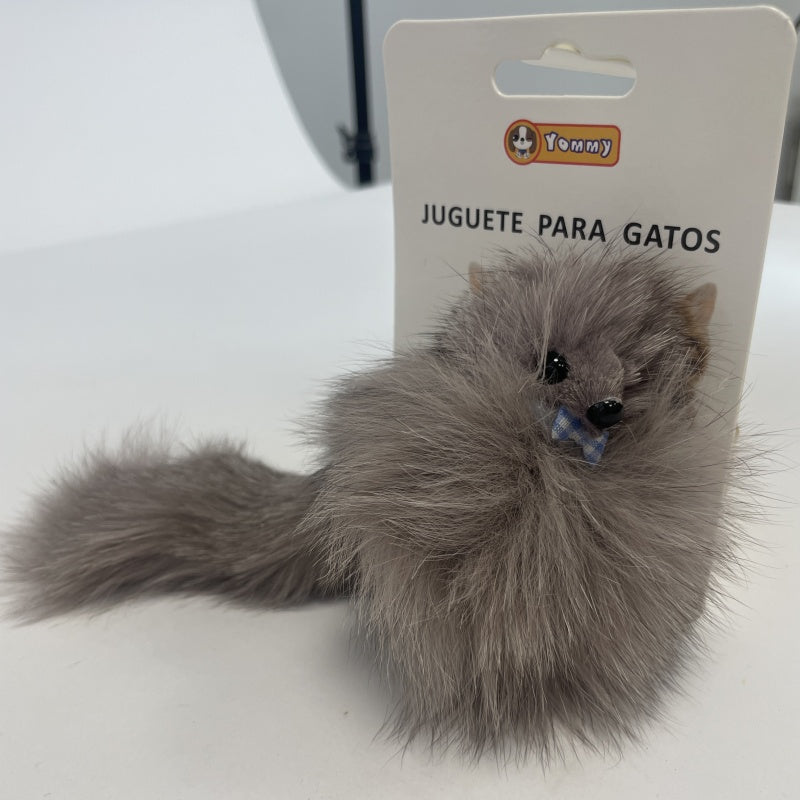 KFX-2664637 Real Hair Fox Cat Toy for Interactive Playtime and Enrichment