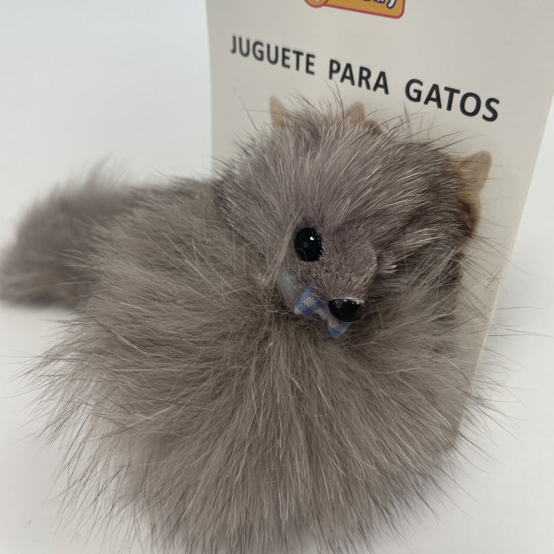 KFX-2664637 Real Hair Fox Cat Toy for Interactive Playtime and Enrichment