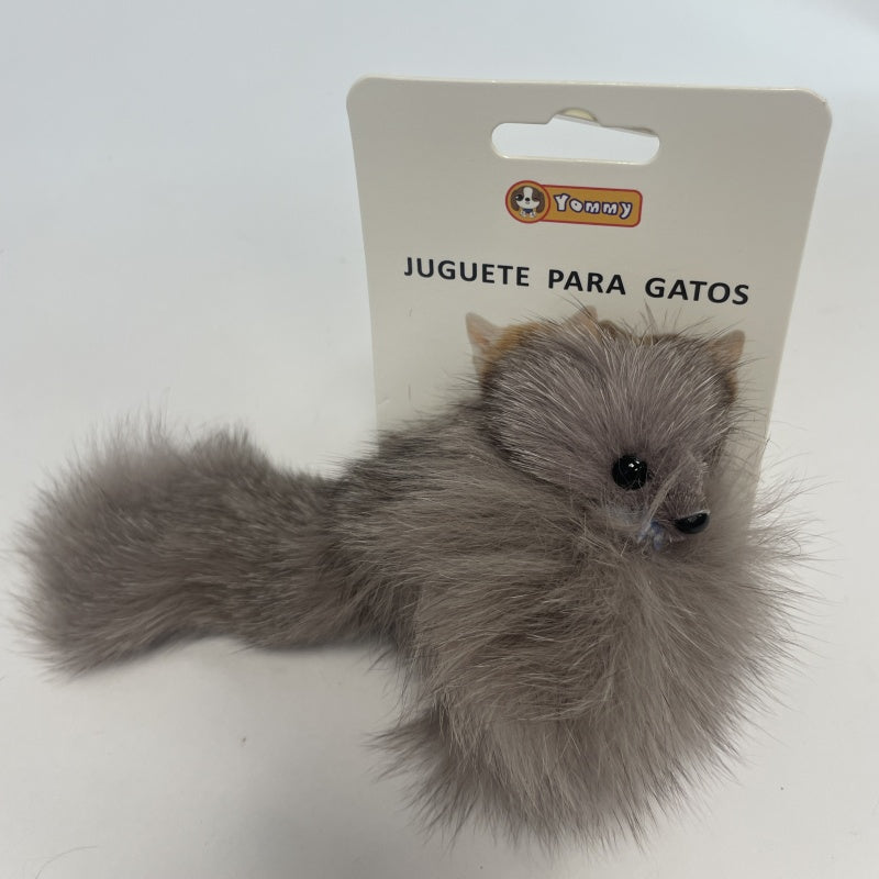 KFX-2664637 Real Hair Fox Cat Toy for Interactive Playtime and Enrichment