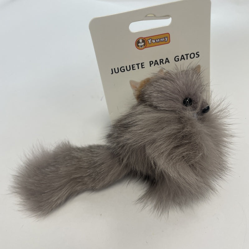 KFX-2664637 Real Hair Fox Cat Toy for Interactive Playtime and Enrichment
