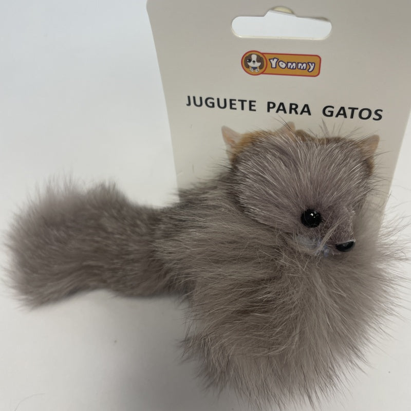 KFX-2664637 Real Hair Fox Cat Toy for Interactive Playtime and Enrichment