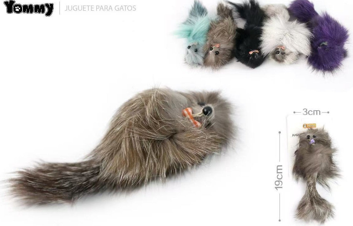 KFX-2664637 Real Hair Fox Cat Toy for Interactive Playtime and Enrichment