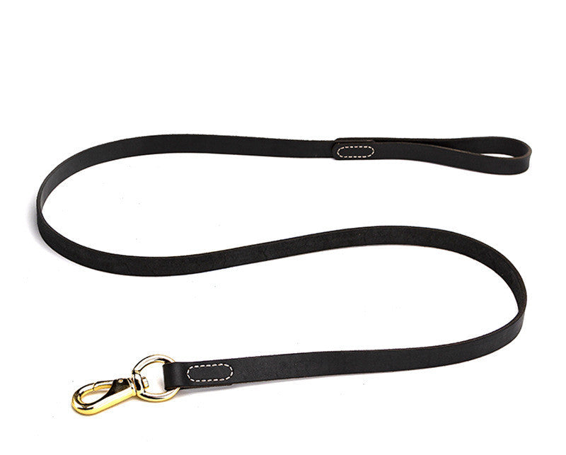 KFX-2664765 Durable Cowhide Dog Leash for Medium to Large Breeds, Ideal for Golden Retrievers, Labradors, Corgis, and Huskies