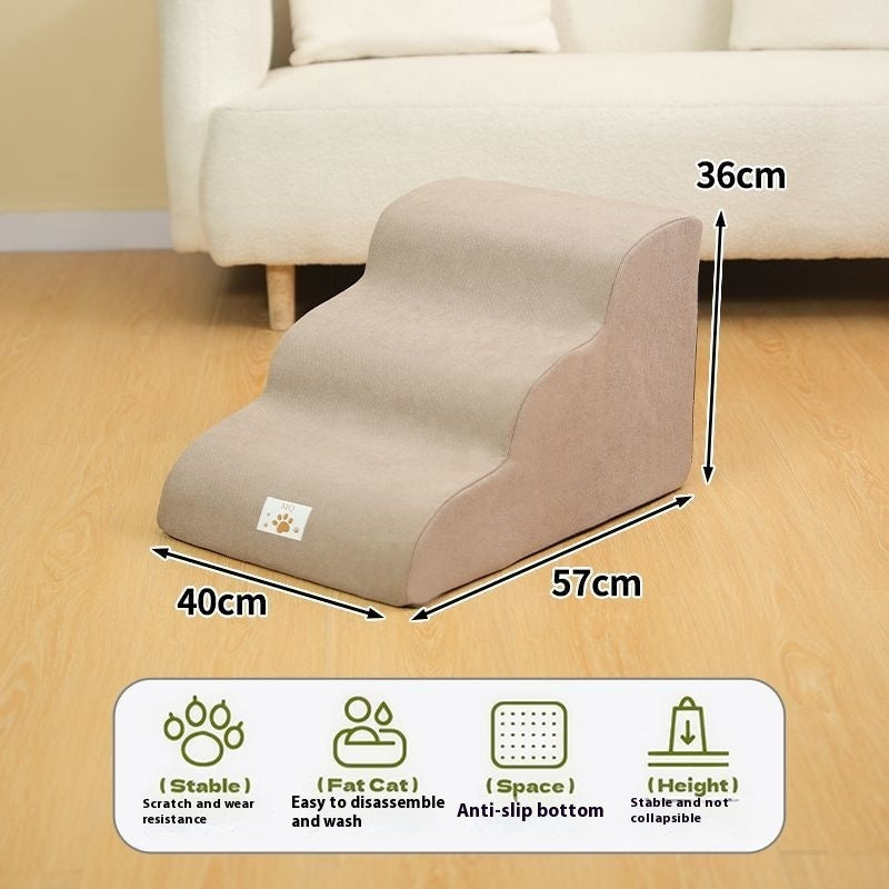 KFX-2666429 Pet Bed Stairs - Wooden Pet Bedside Ramp for Dogs