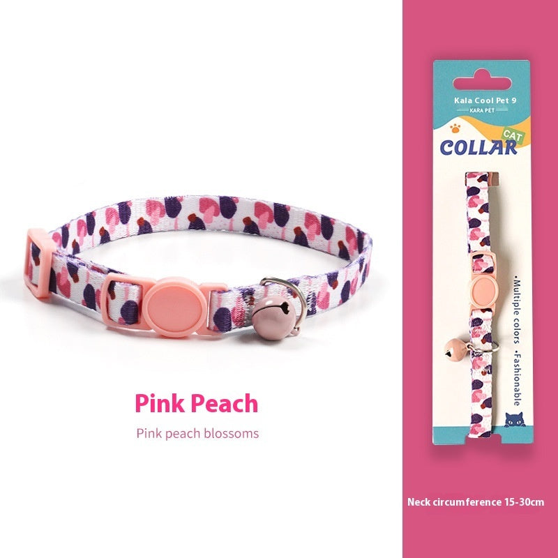 KFX-2666941 Woven Collar with Bell for Cats | Anti-suffocation Safety Buckle in Various Patterns and Colors