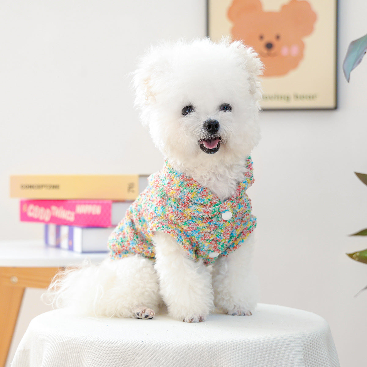 KFX-2668733 Colorful Candy Hoodie for Dogs and Cats, Unisex Pet Sweater in Polyester