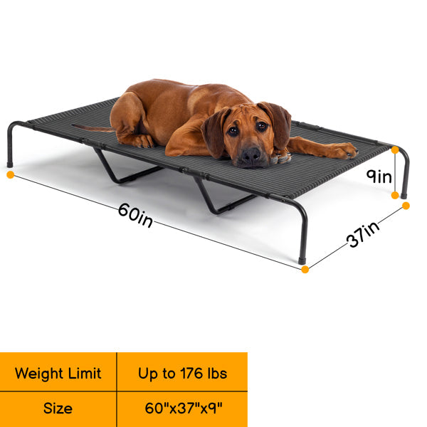KFX-2669373 Elevated Dog Bed with Textilene Mesh and Powder-Coated Steel, Ideal for Indoor and Outdoor Use
