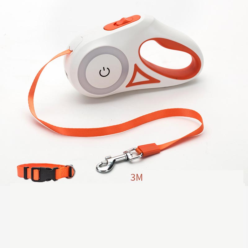 KFX-2670525 Retractable Dog Leash with Collar - Automatic Traction Rope for Small to Large Pets