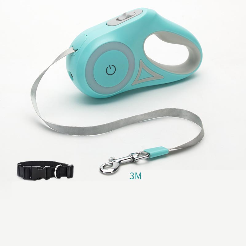 KFX-2670525 Retractable Dog Leash with Collar - Automatic Traction Rope for Small to Large Pets
