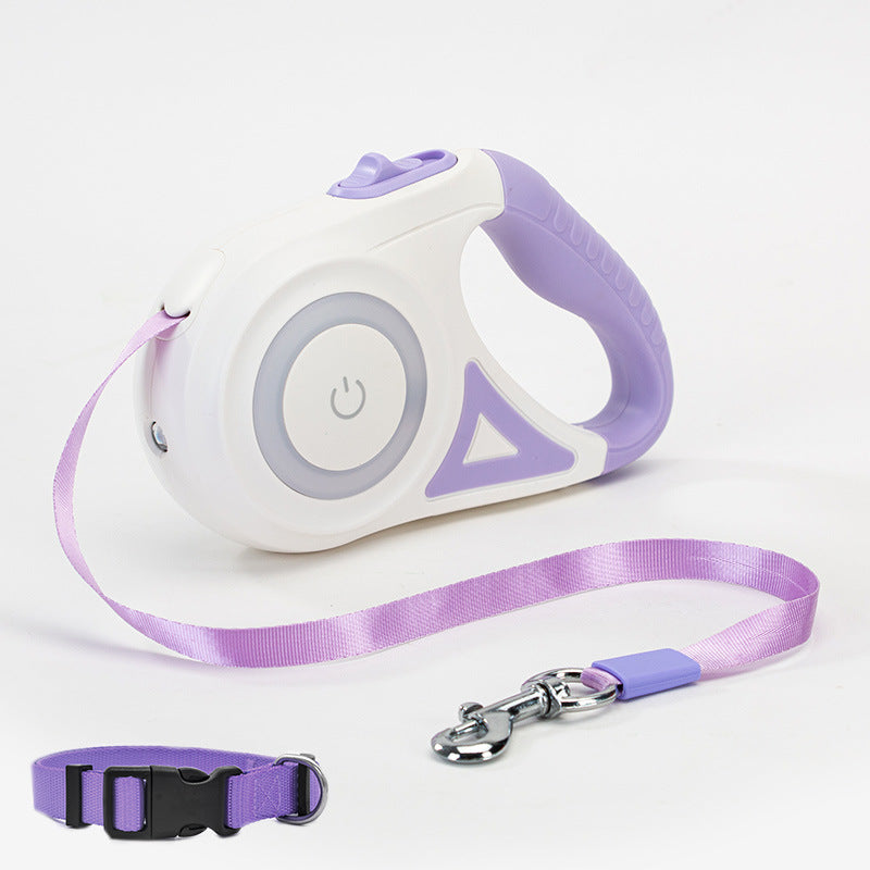 KFX-2670525 Retractable Dog Leash with Collar - Automatic Traction Rope for Small to Large Pets