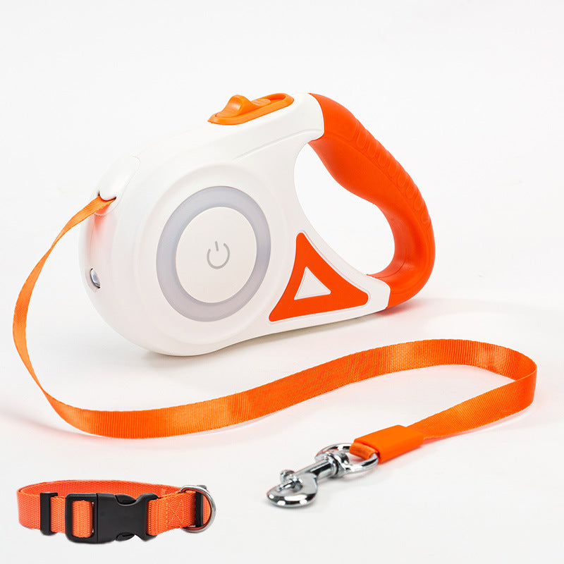 KFX-2670525 Retractable Dog Leash with Collar - Automatic Traction Rope for Small to Large Pets