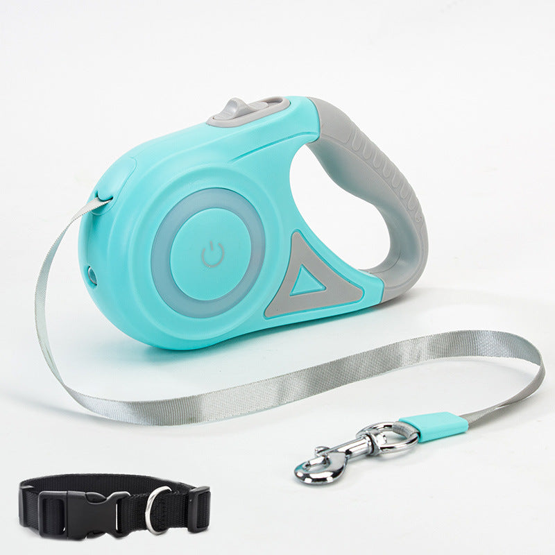 KFX-2670525 Retractable Dog Leash with Collar - Automatic Traction Rope for Small to Large Pets
