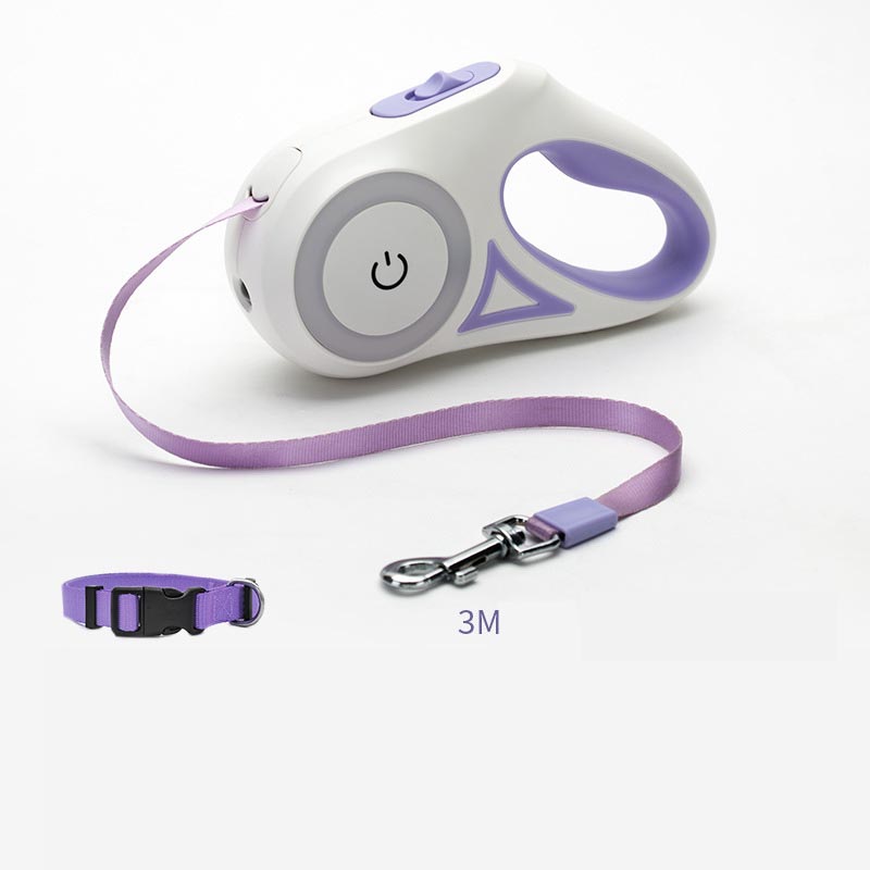 KFX-2670525 Retractable Dog Leash with Collar - Automatic Traction Rope for Small to Large Pets