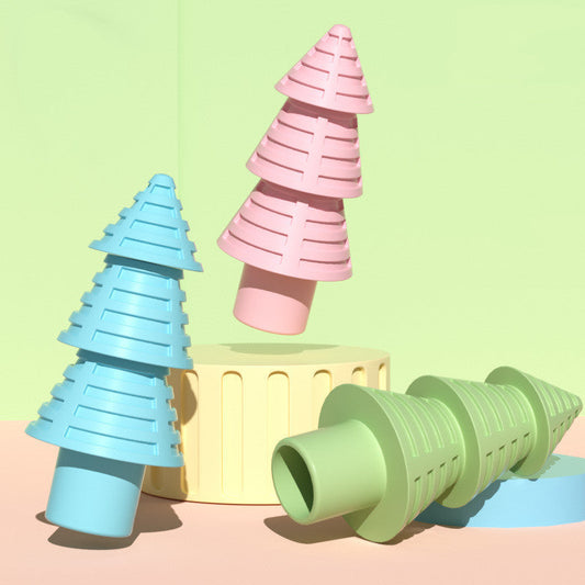 KFX-2671549 Medium TPR Christmas Tree Chew Toy for Pets - Available in Blue, Pink, Green