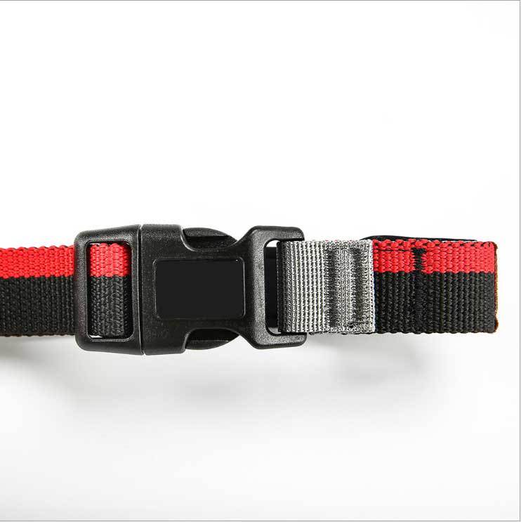 KFX-2676285 Durable Nylon Dog Walking Traction Belt with Adjustable Length, Red/Yellow