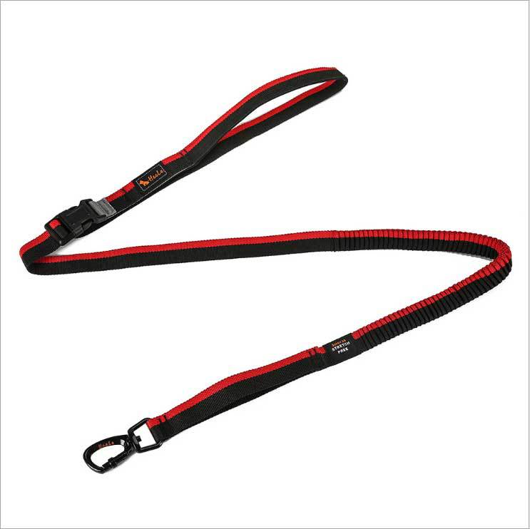 KFX-2676285 Durable Nylon Dog Walking Traction Belt with Adjustable Length, Red/Yellow