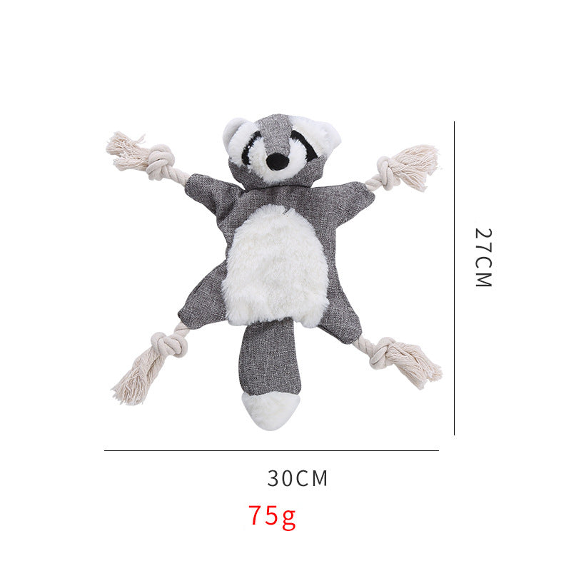 KFX-2677949 Stuffed Fox Dog Toy with Squeaker and Crinkle Noise for Engaging Play, Durable Plush Chew Toy with Rope for Puppies and Small Dogs