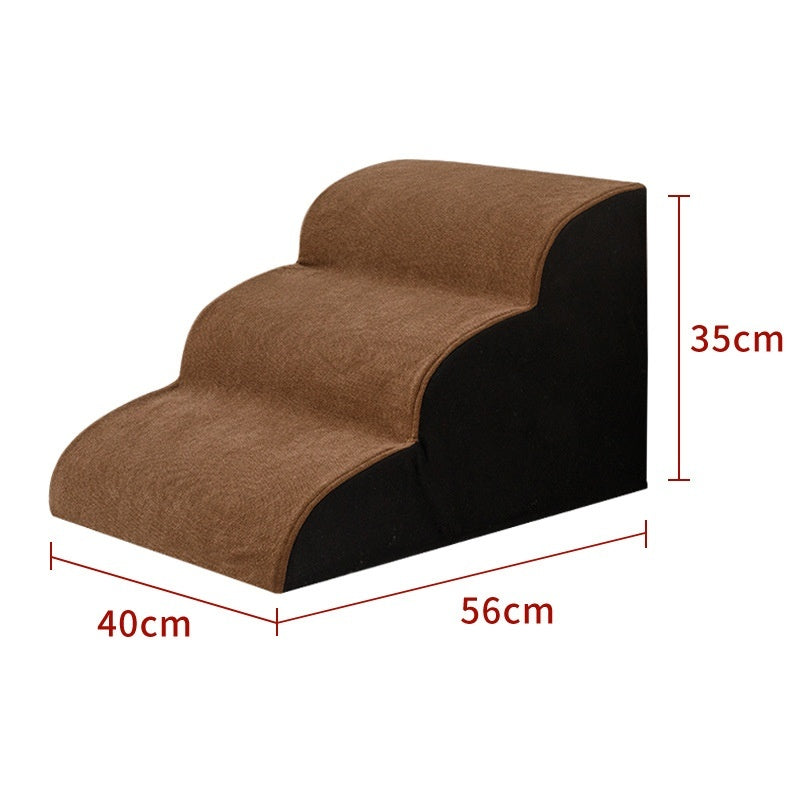 KFX-2679741 Wooden Pet Stairs for Dogs - Removable and Washable Bed Steps