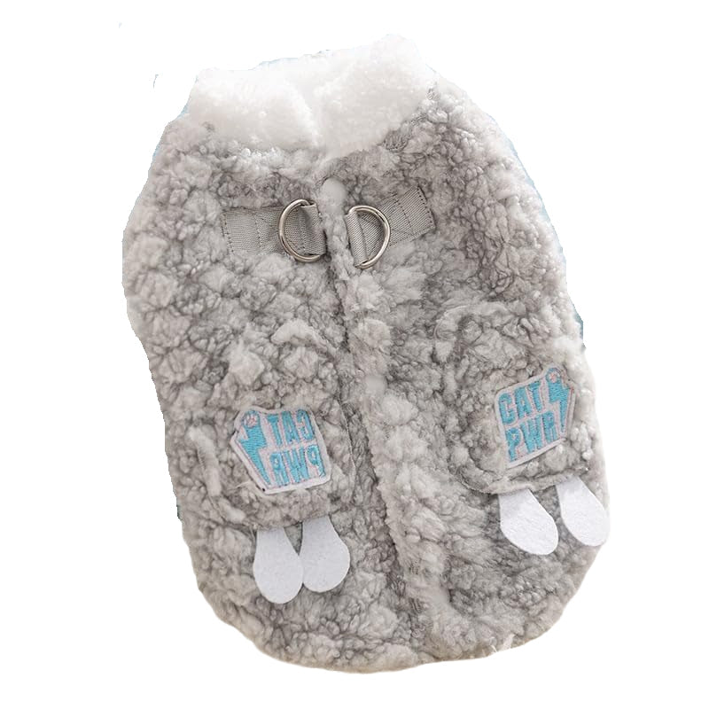 KFX-2681021 Cozy Winter Dog Jacket with Soft Fleece Lining and Playful Patch Design for Small to Medium Dogs